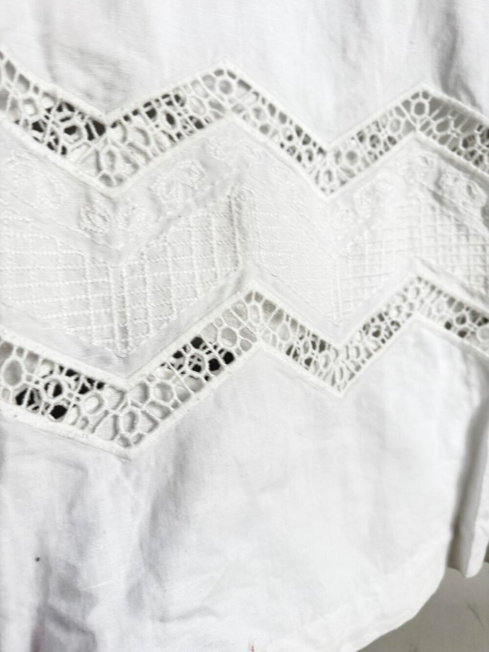 ANTHROPOLOGIE OPENWORK WIDE-LEG WHITE TROUSERS W Crochet Detail 12 - Picture 4 of 10